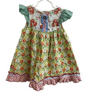 Platinum Matilda Jane Green Floral Flutter Dress Limited Edition Size 2